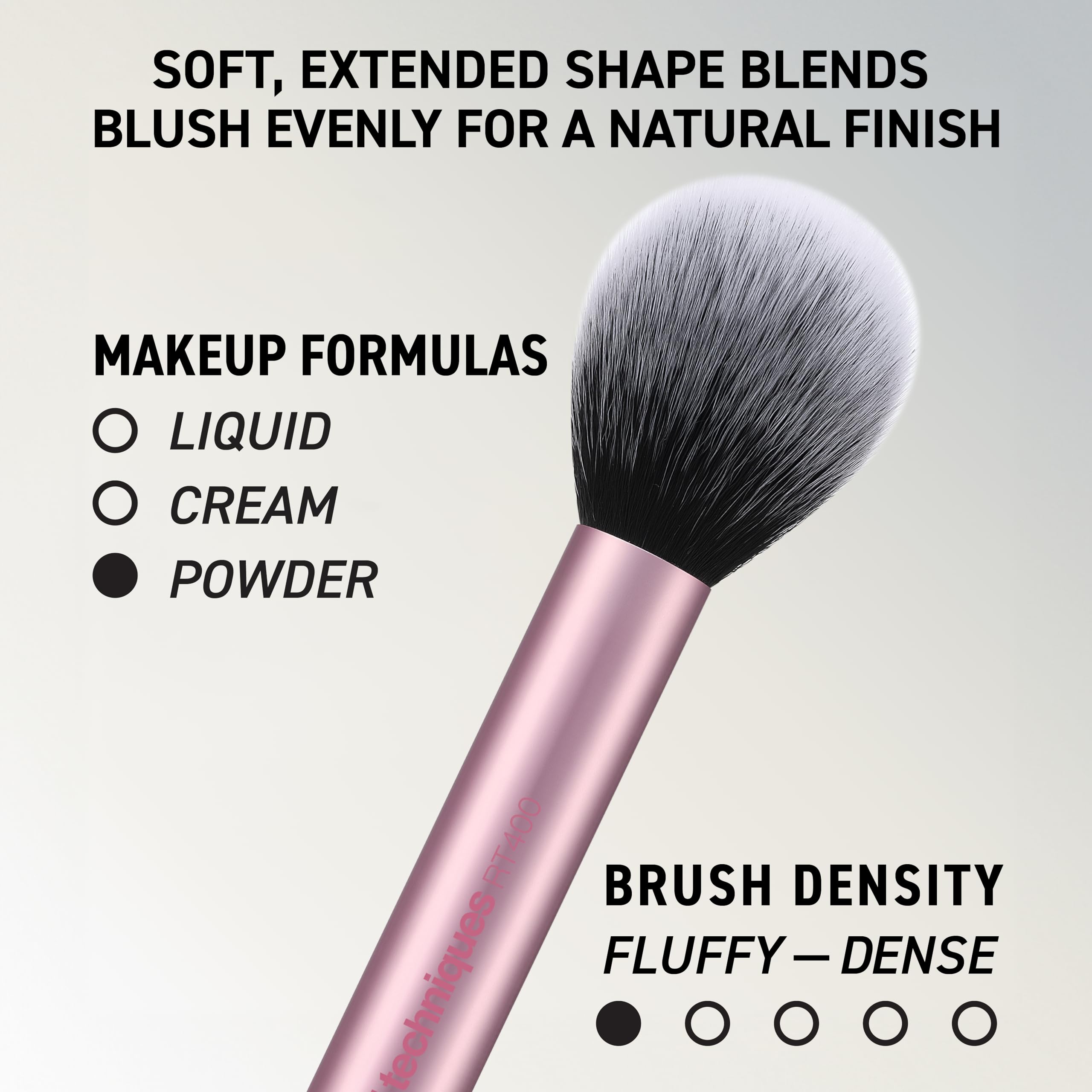 Real Techniques expert face brush in use blending liquid foundation smoothly