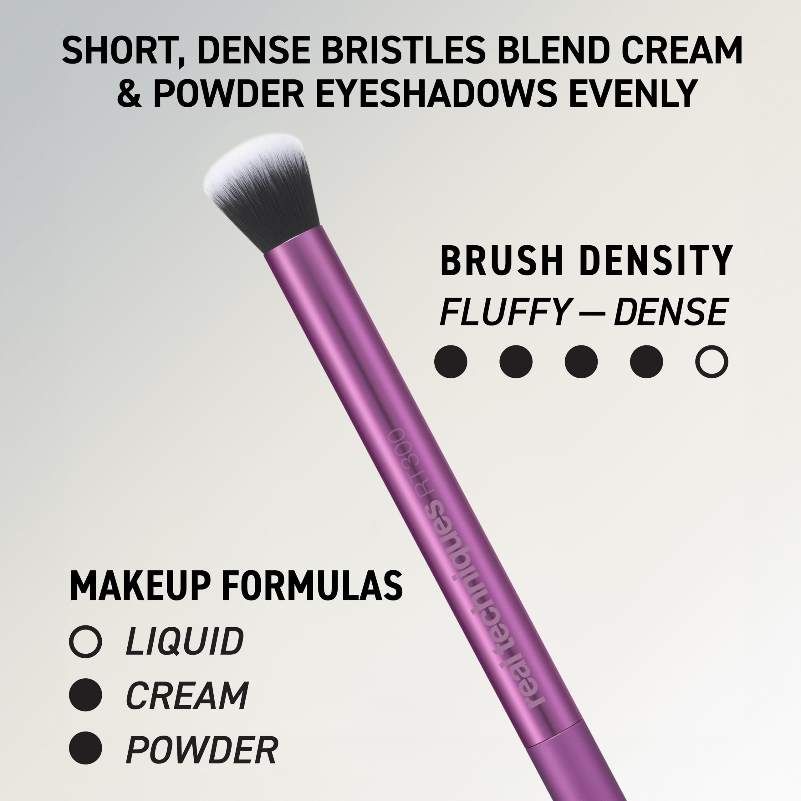 Real Techniques eye crease brush applying and diffusing eyeshadow precisely
