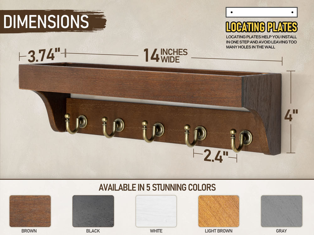 Rebee Vision close-up of wood grain on 14-inch shelf highlighting durable solid-wood finish