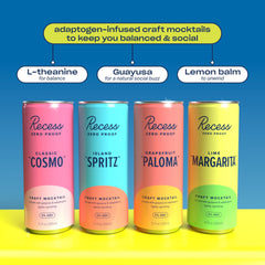 Recess liquid close-up showing light sparkle and natural color for refreshing taste