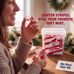 Red Bird close-up of peppermint puff texture, showcasing soft melt-away benefit