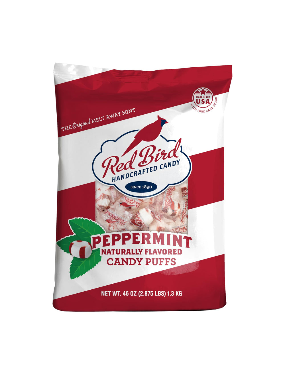 Red Bird front of bag showing 46 oz pack and branding for easy purchasing
