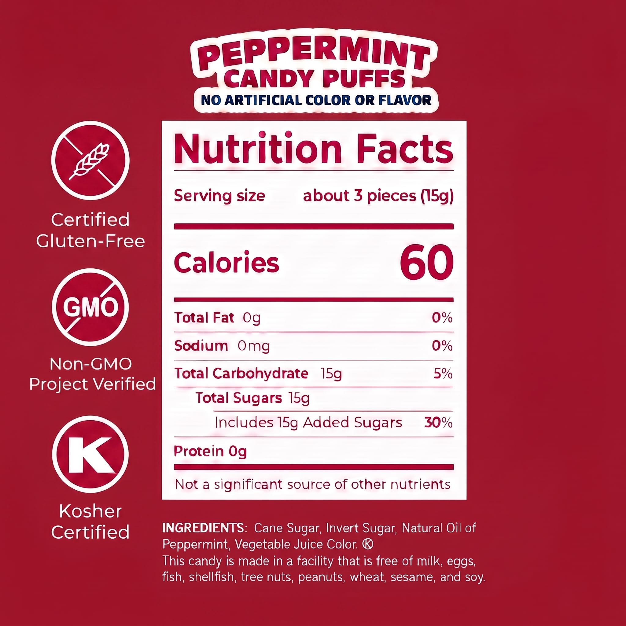 Red Bird peppermint in hand to show size and scale, helpful portion visual