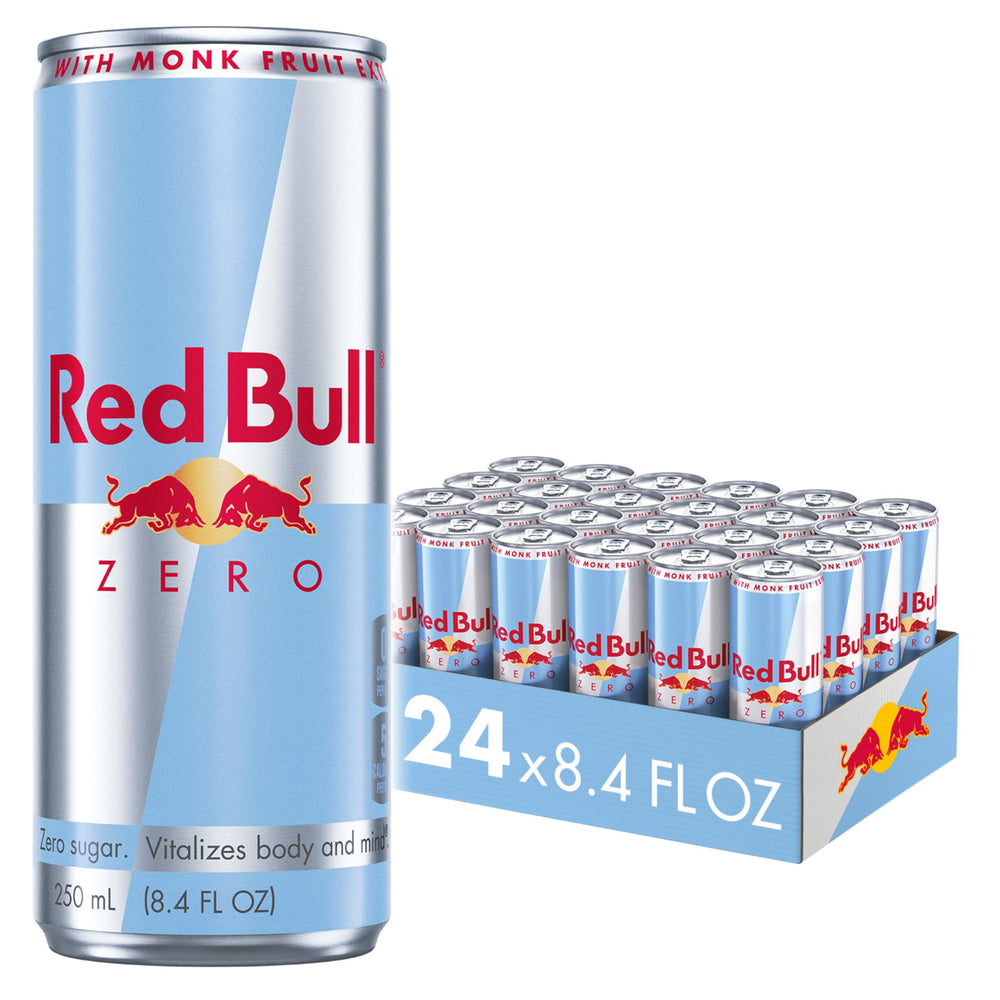 red bull Total Zero front can showing slim design and easy portability benefit