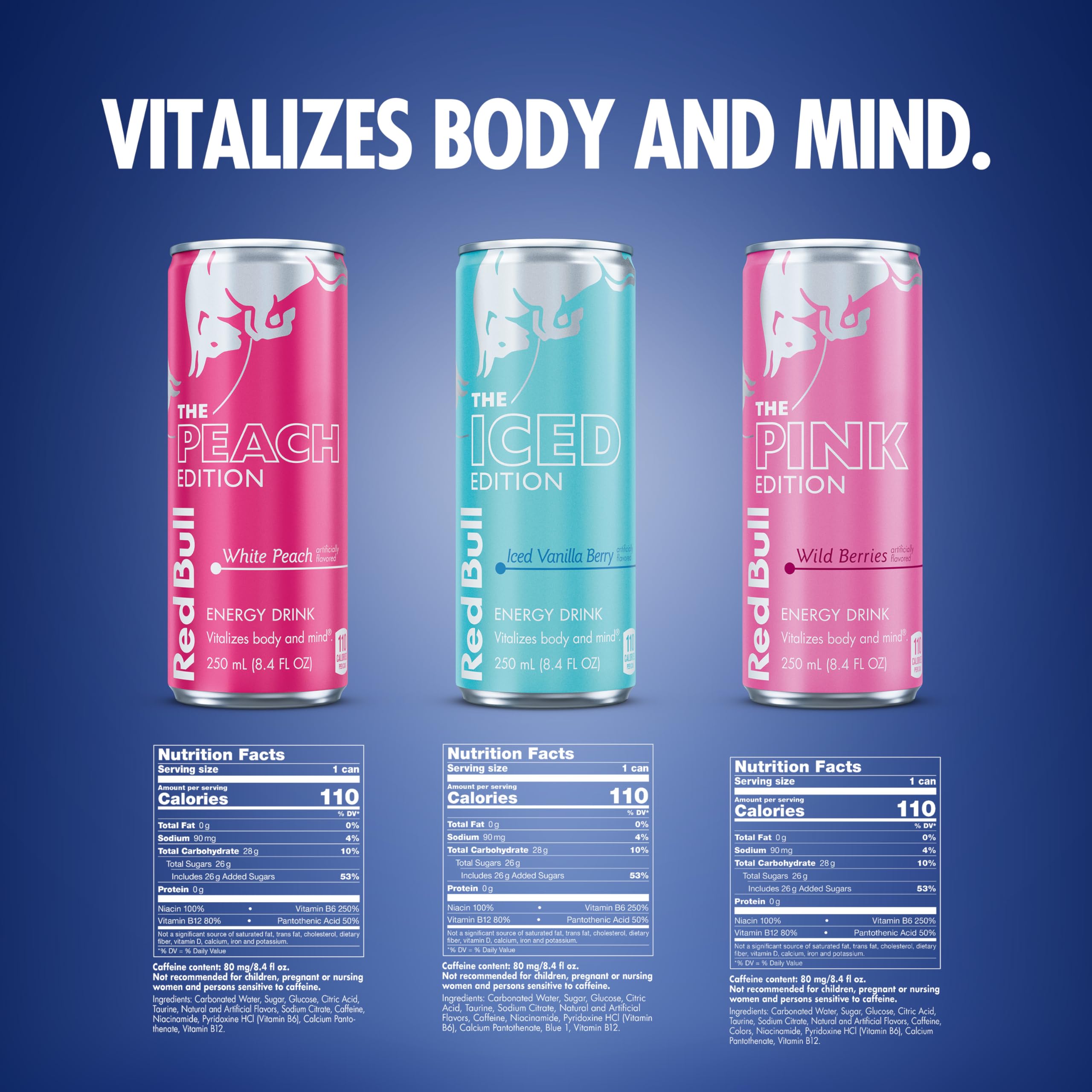 Red Bull White Peach can close-up highlighting flavor and refreshment