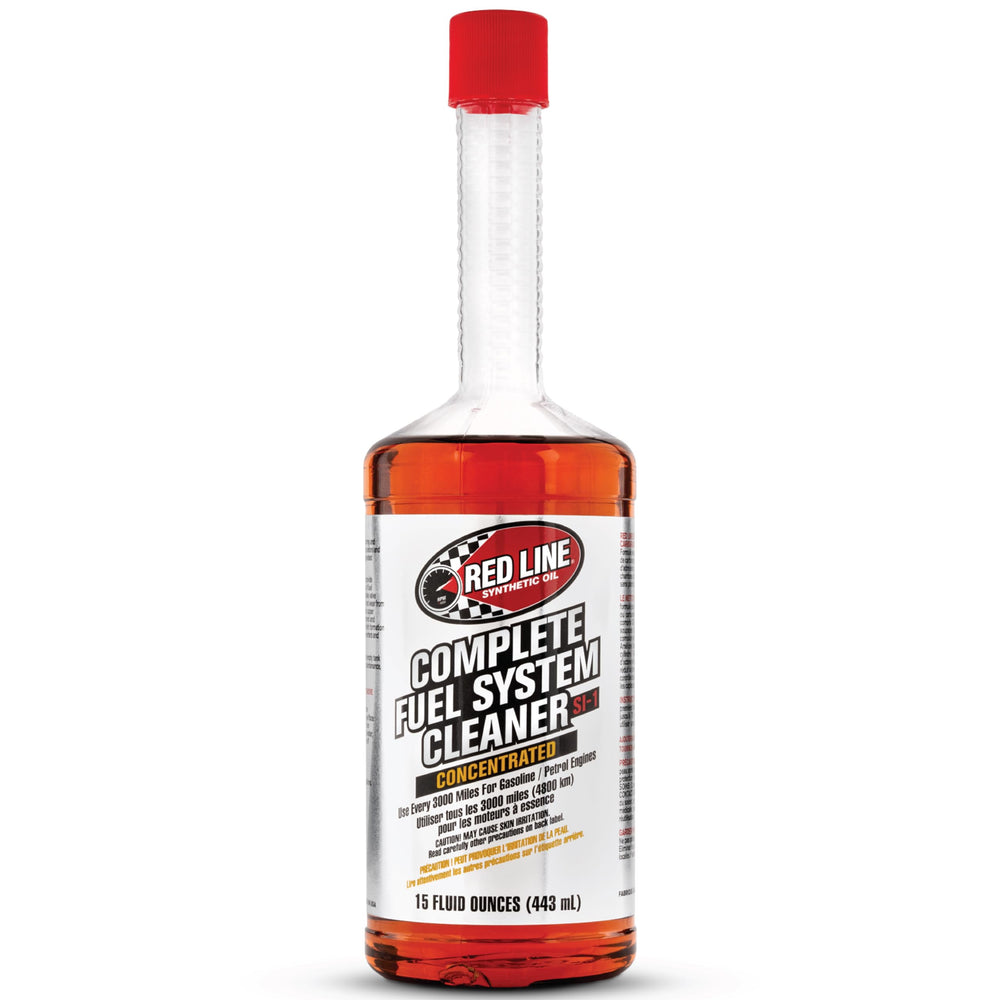 Red Line bottle next to a ruler indicating 15 ounce size and scale