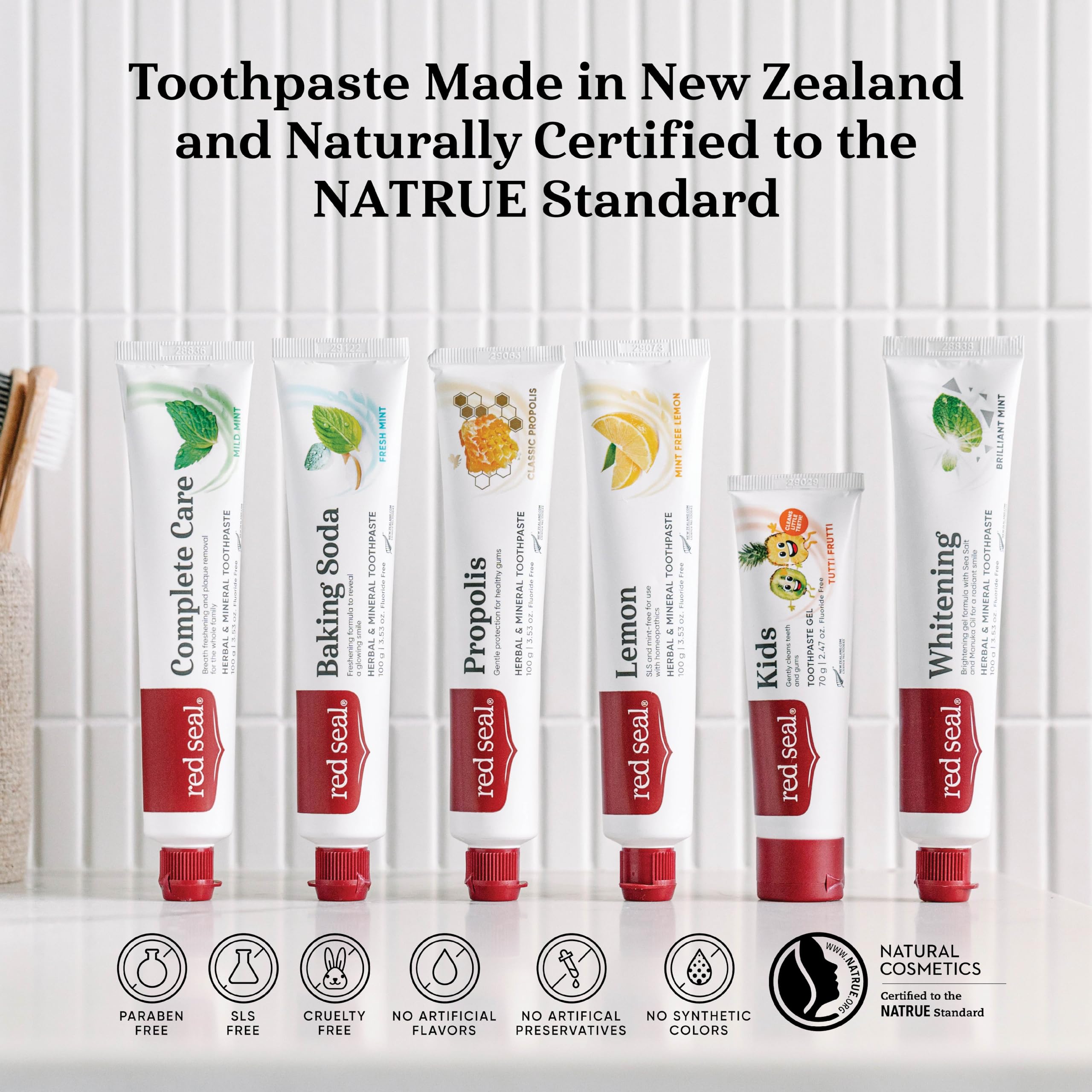 Red Seal in bathroom setting showing natural routine and freshness benefit