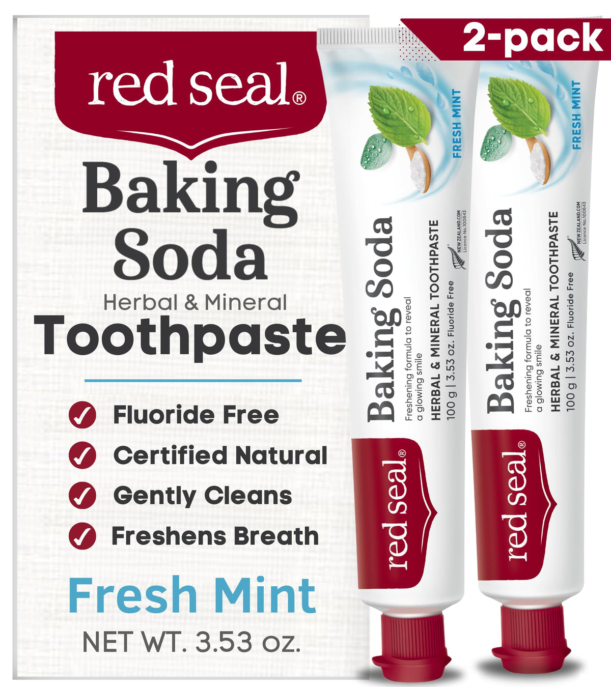 Red Seal front tube showing label and mint benefit