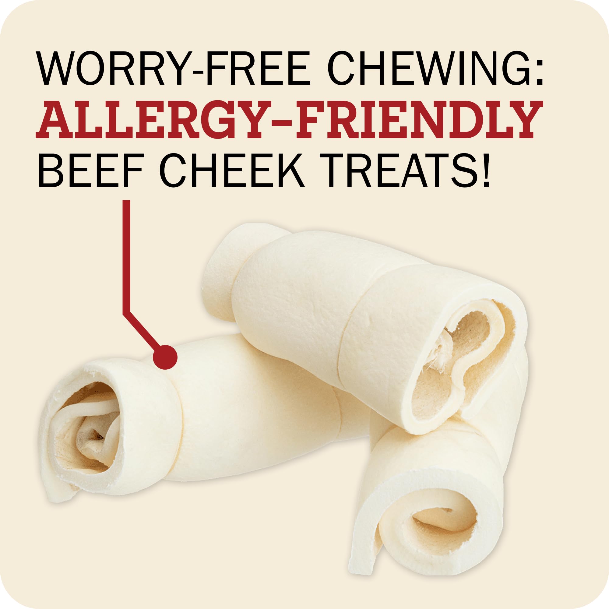 Redbarn product label showing single-ingredient beef cheek clarity