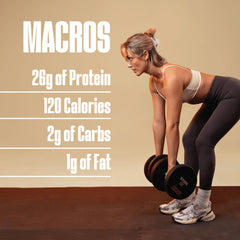 REDCON1 scoop of MRE LITE Vanilla showing serving size and protein per scoop