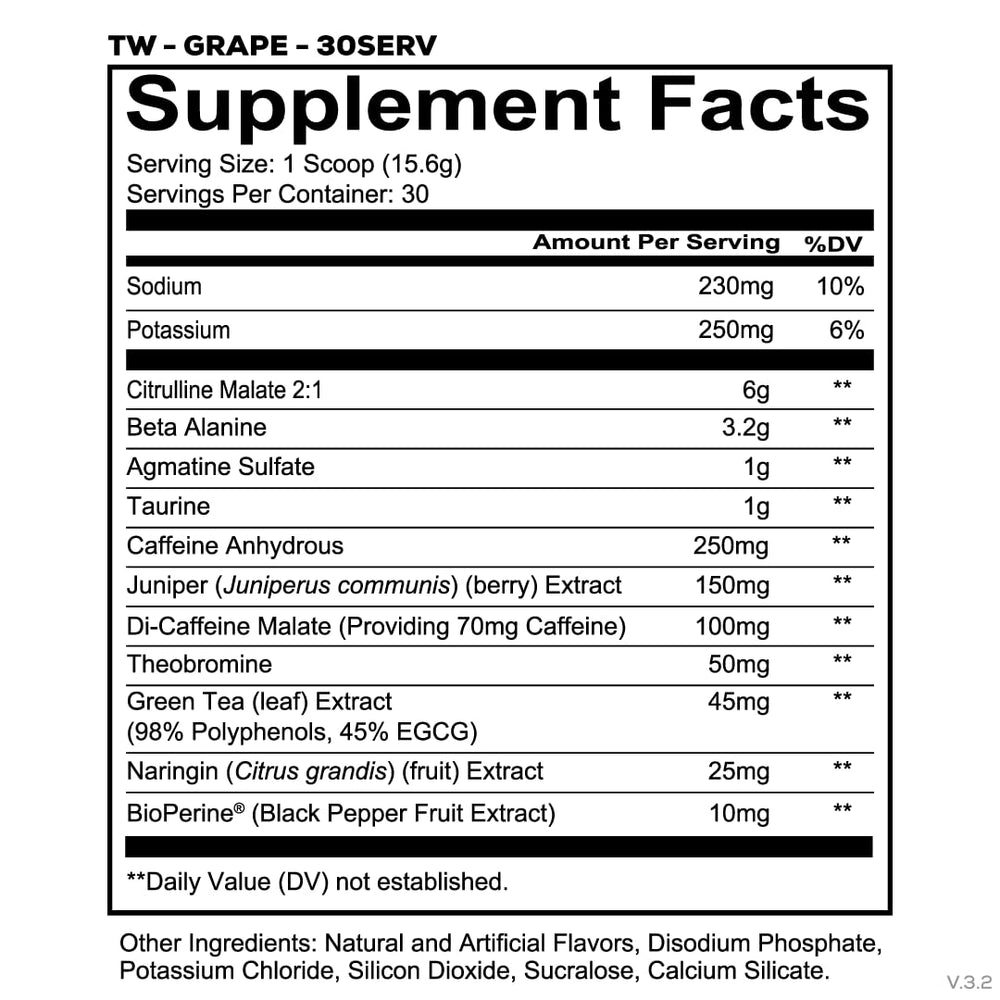 REDCON1 Total War label close-up highlighting supplement facts and stimulant details for informed choice