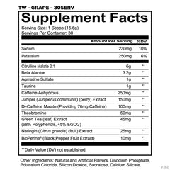 REDCON1 Total War label close-up highlighting supplement facts and stimulant details for informed choice