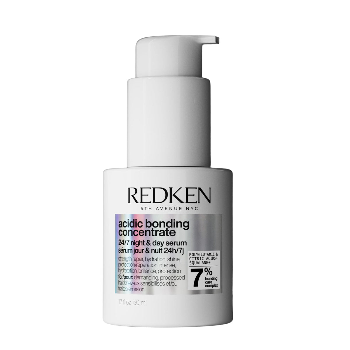 Redken mini front packaging showing compact repair serum — convenient travel size