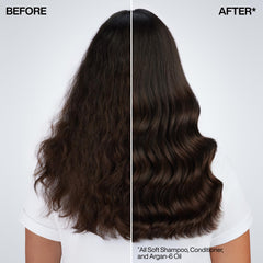 Redken refill pouring into bottle illustrating easy transfer and waste reduction