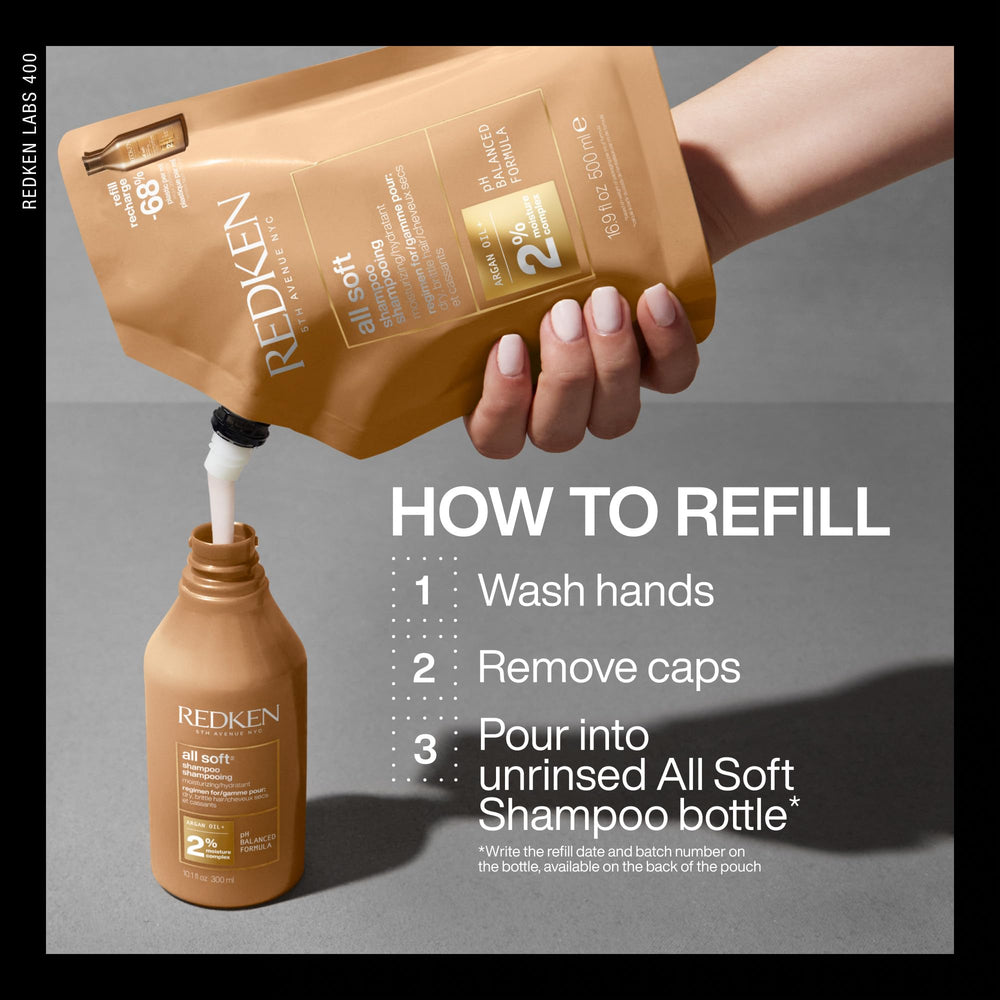 Redken label closeup displaying instructions and formulation transparency