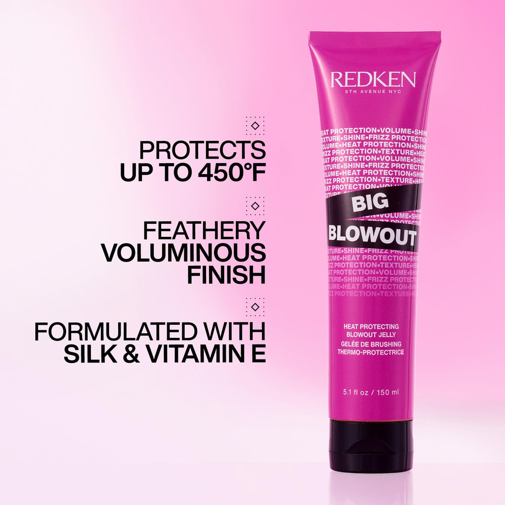Redken Big Blowout pump nozzle detail for easy, controlled dispensing