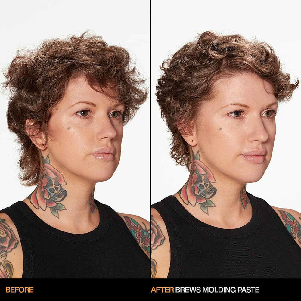 Redken Brews close-up paste texture highlighting moldable, firm consistency