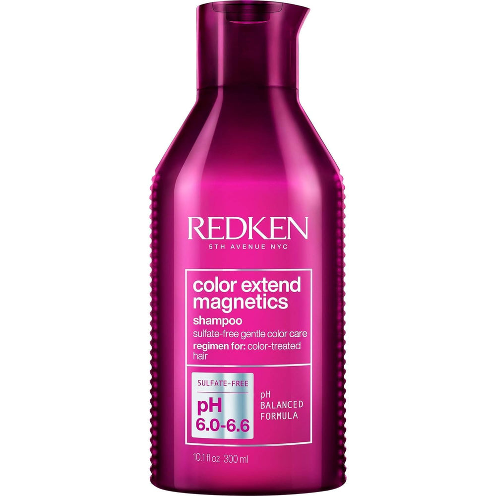 Redken Color Extend Magnetics front bottle showing brand and purpose, promotes color protection