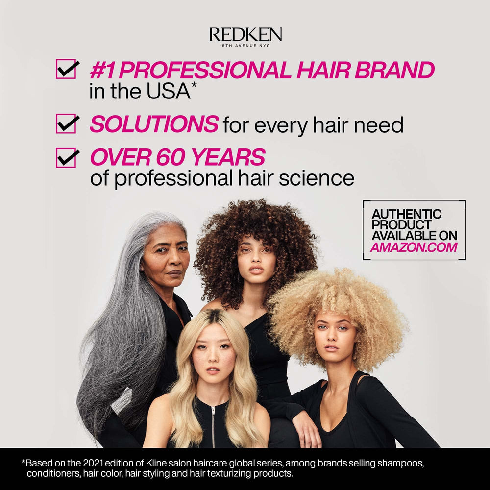 Redken before and after volume comparison showing visible lift benefit
