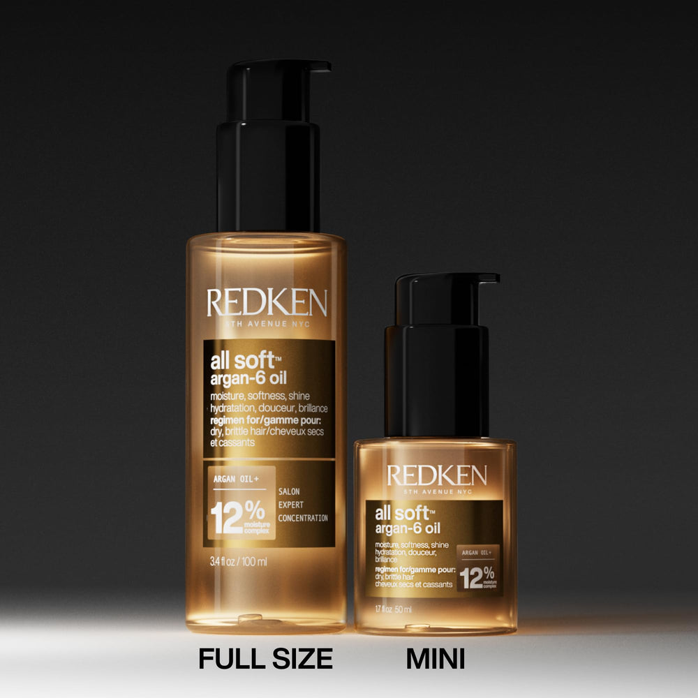 Redken before and after hair ends comparison showing reduced frizz and shine