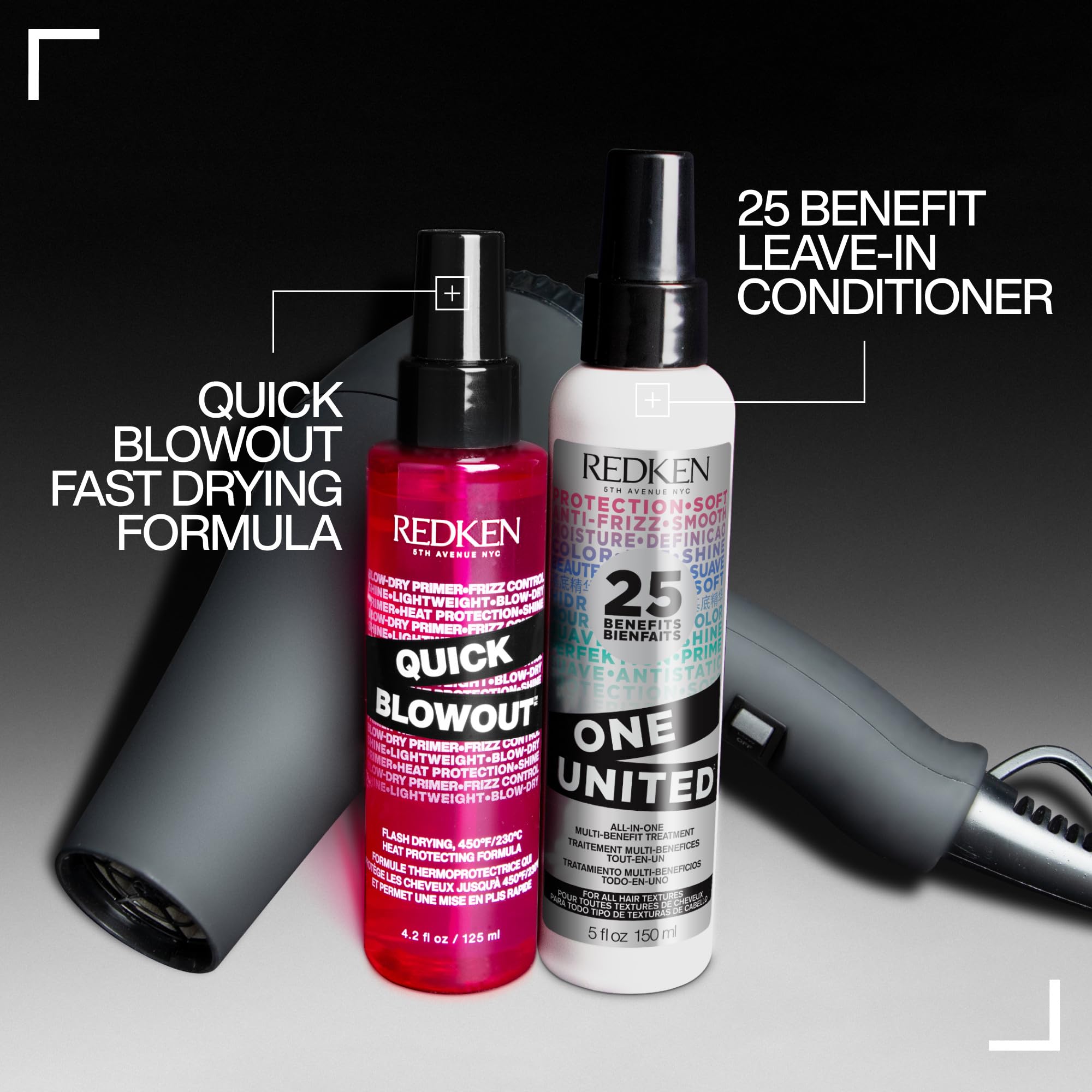 Redken on bathroom vanity lifestyle shot suggesting professional results at home benefit