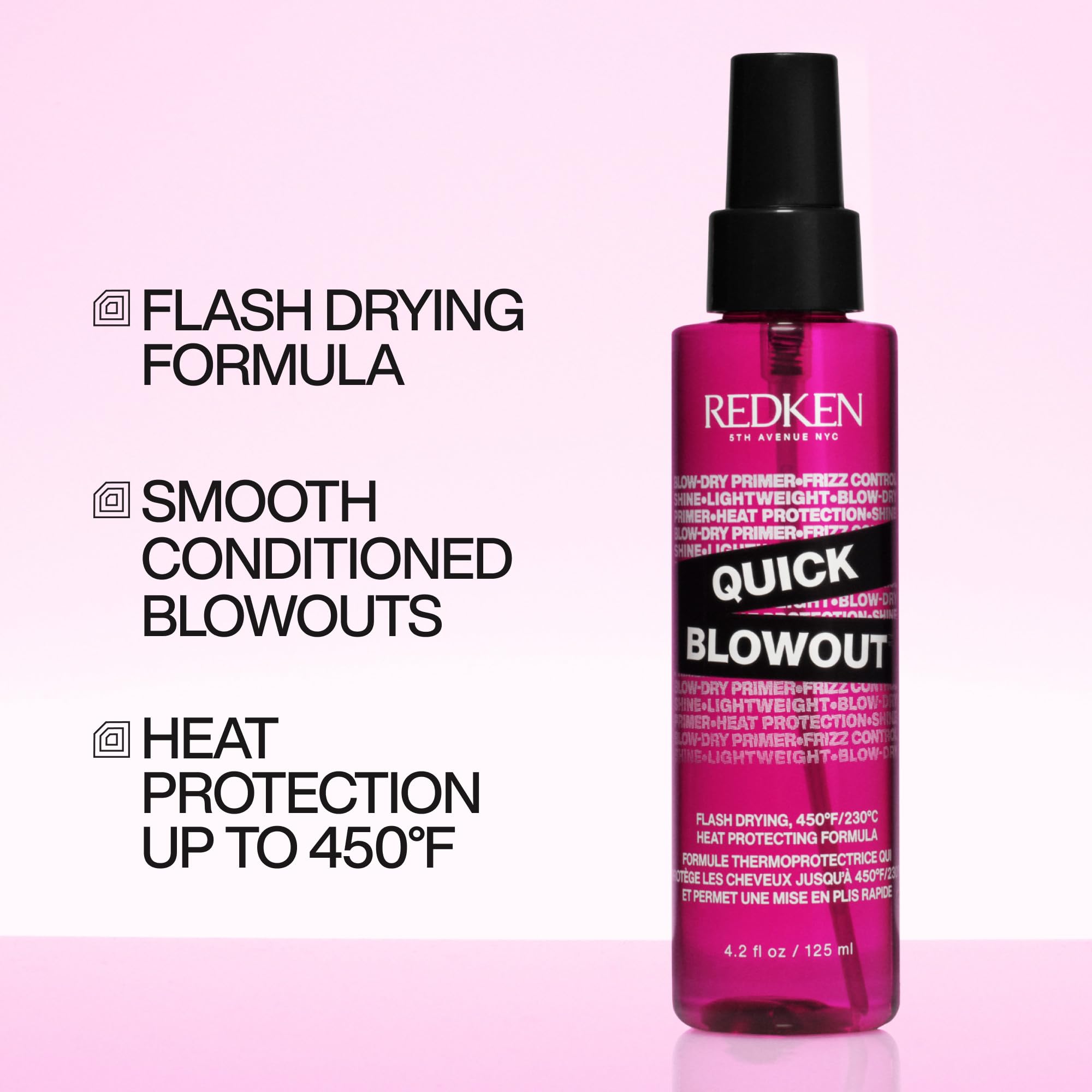 Redken spray action mist demonstrating even coverage and fast-application benefit