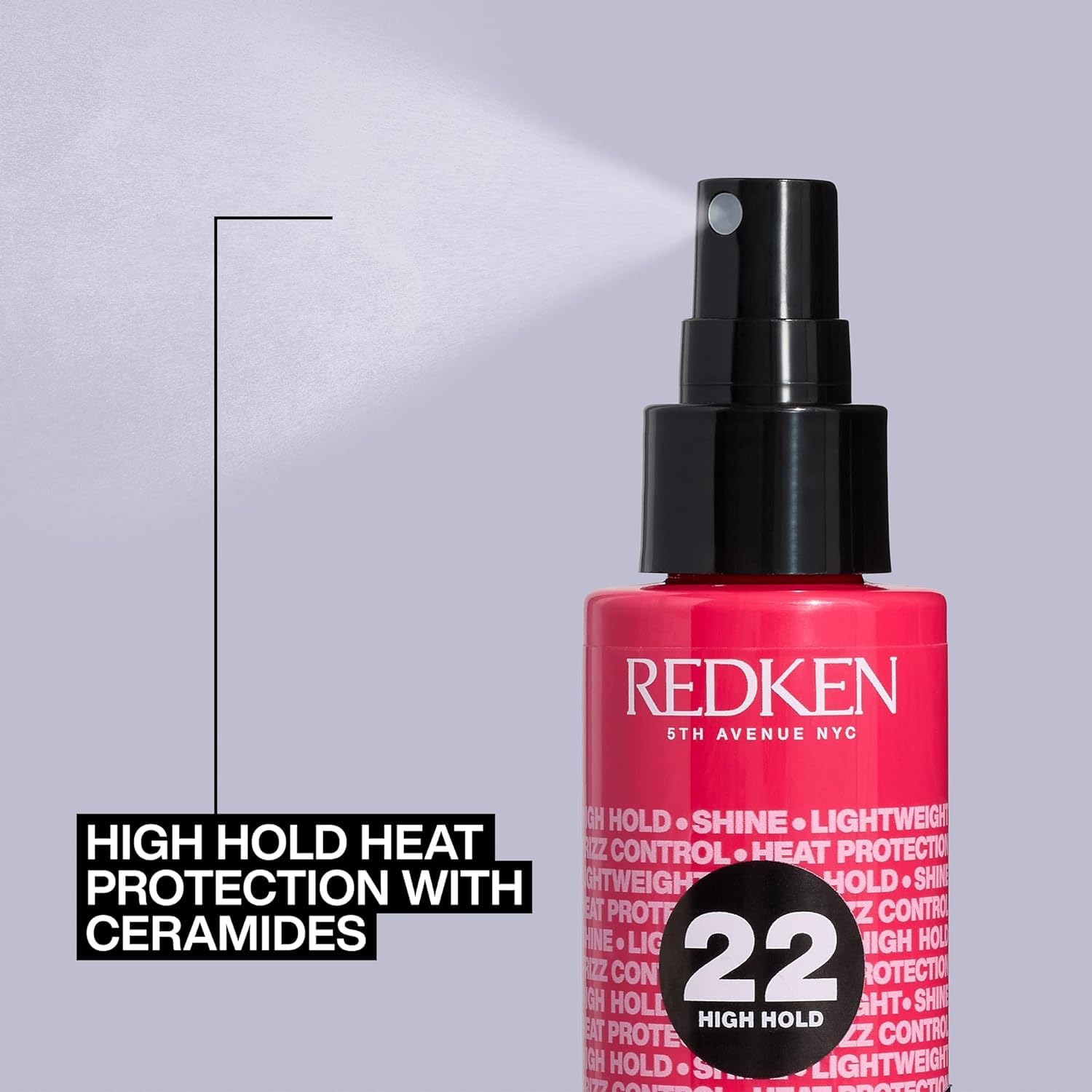Redken result after styling showing glossy smooth hair and frizz control