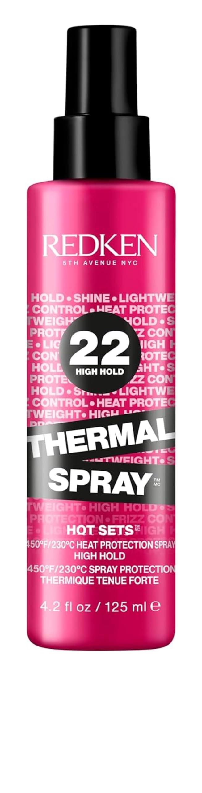 Redken thermal spray 22 front packaging showing product and benefits