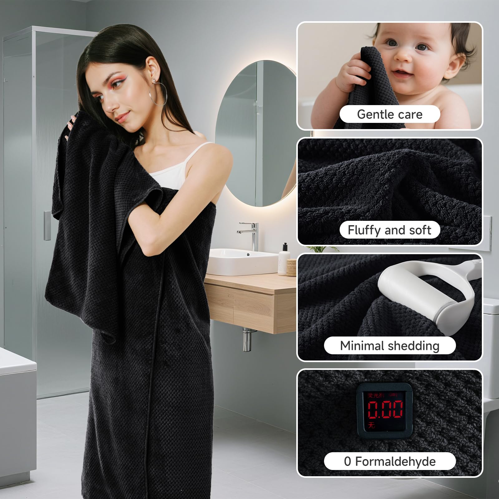REDKISS towels displayed in bathroom setting illustrating spa-like comfort and absorbency