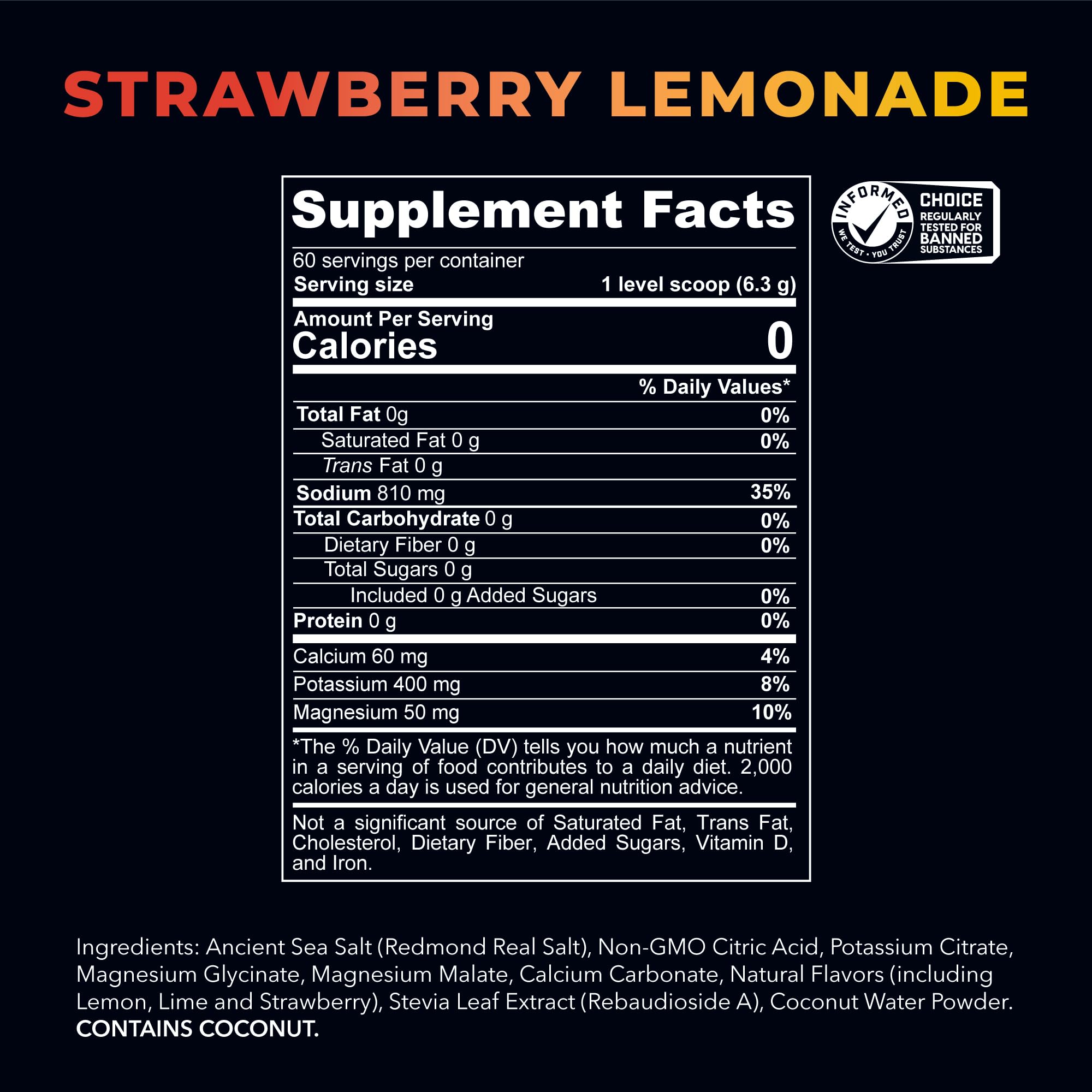 REDMOND product label close-up showing ingredient list and trace minerals