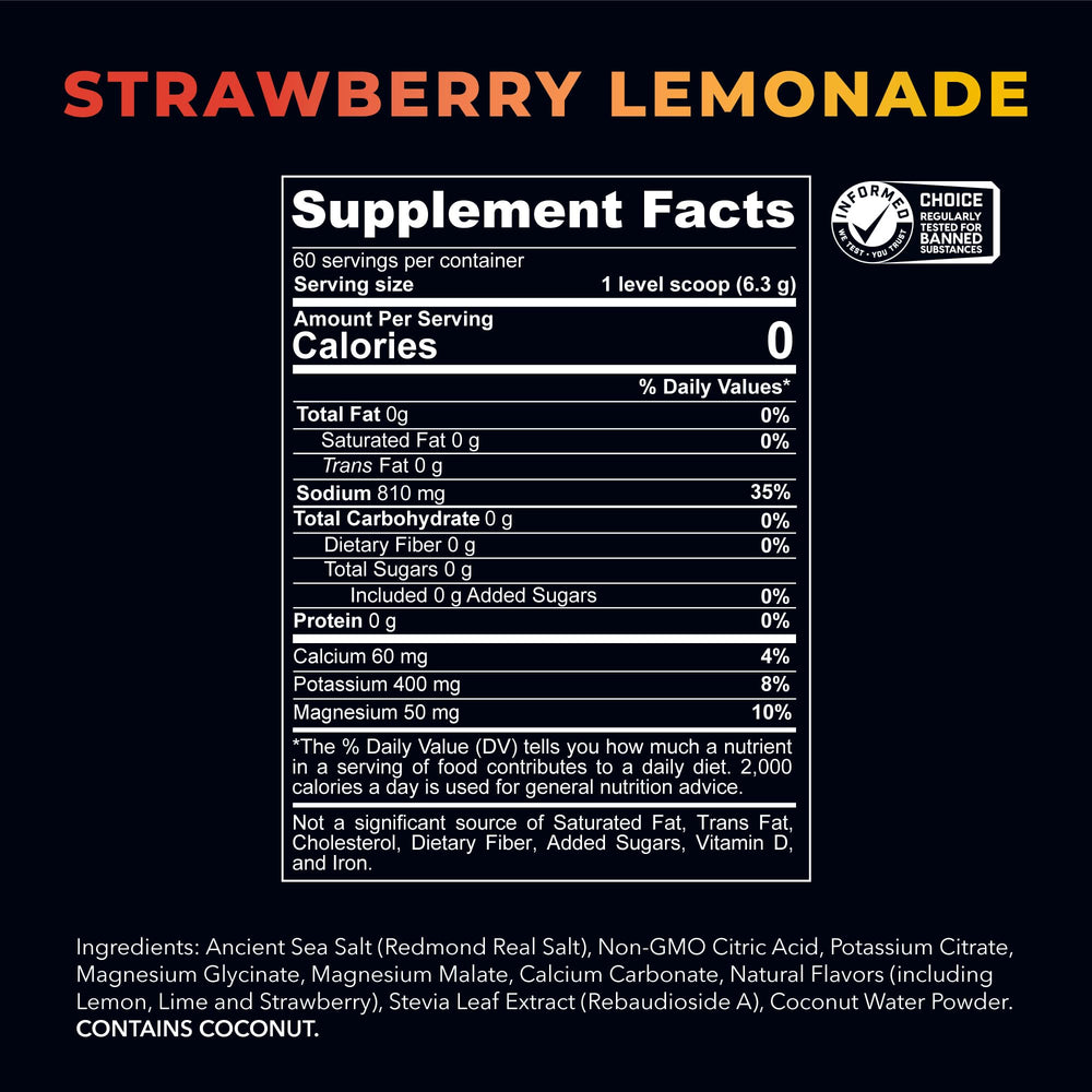 REDMOND product label close-up showing ingredient list and trace minerals