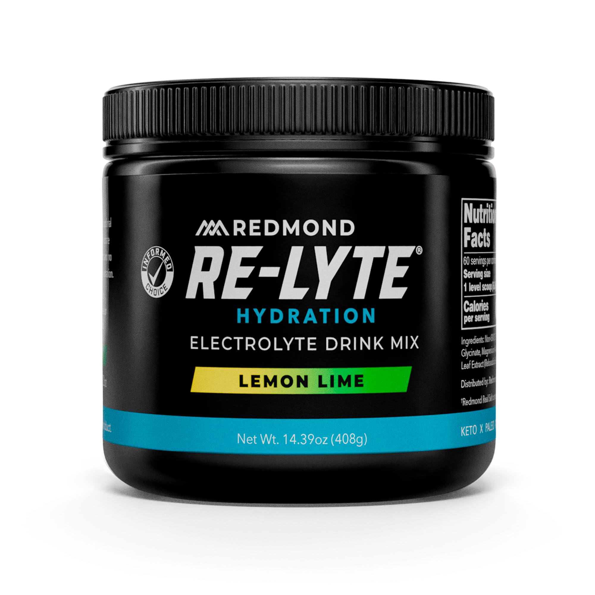 REDMOND front packaging showing lemon lime tubes and benefits