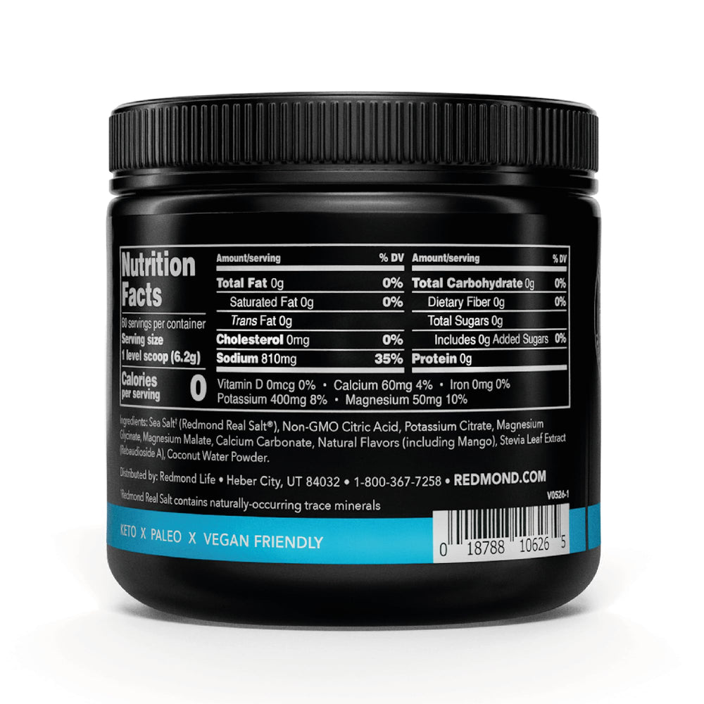 REDMOND re-lyte mango dissolved in glass delivering refreshing hydration