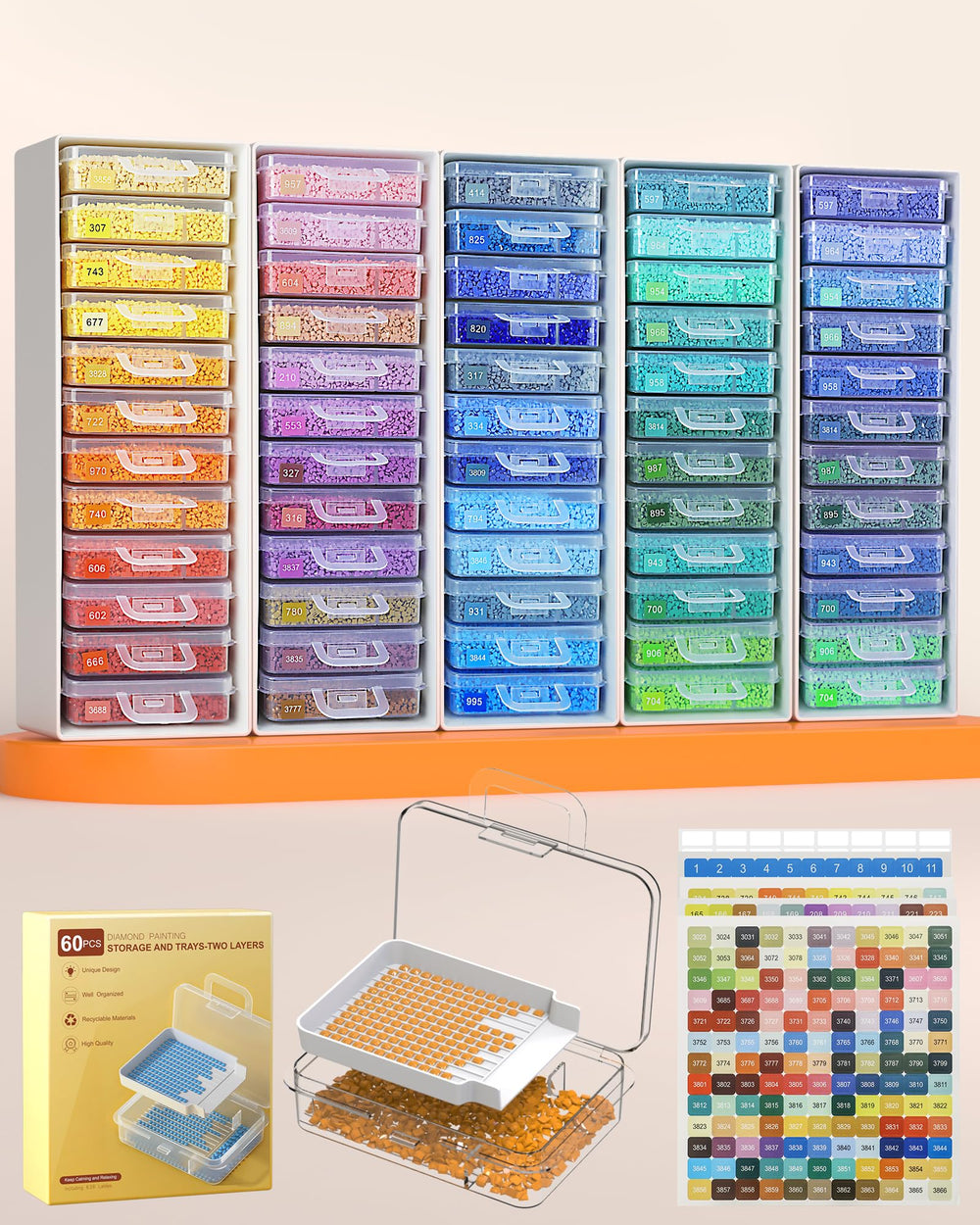 Redtwo front packaging showing full white storage kit and neat presentation benefit