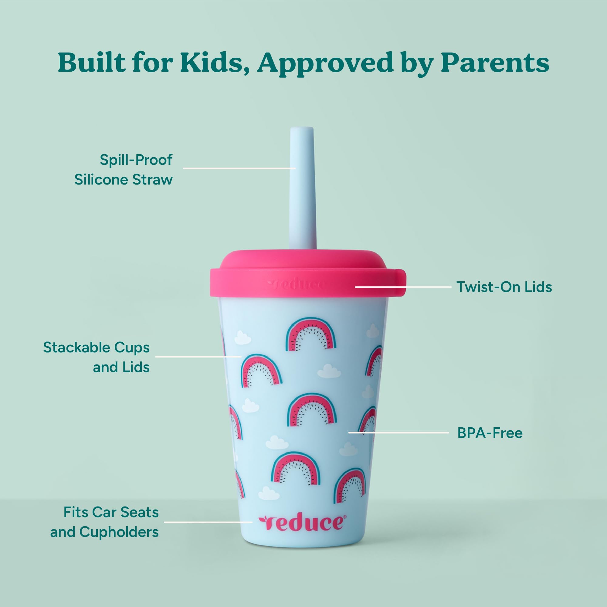 REDUCE tumbler seated in a car cupholder for travel convenience