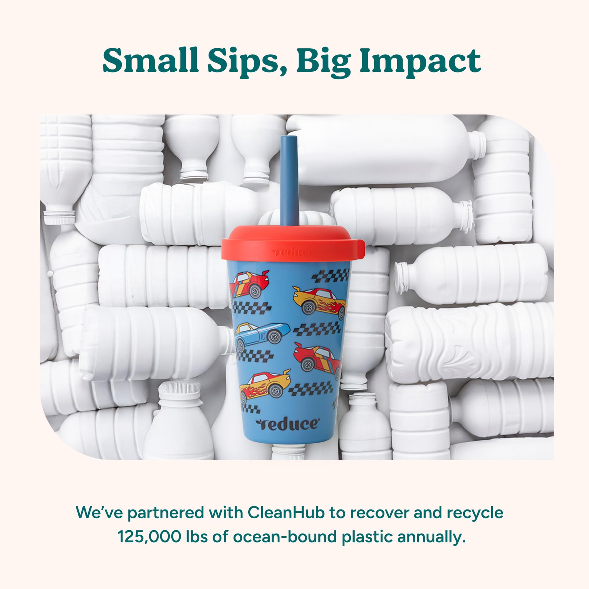 REDUCE lifestyle image child drinking from tumbler reducing mess