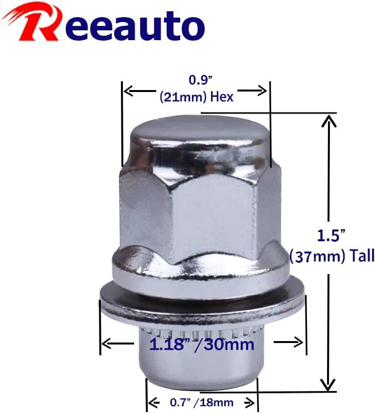 Reeauto lug nut close-up showing 12x1.5 threads and closed end protection