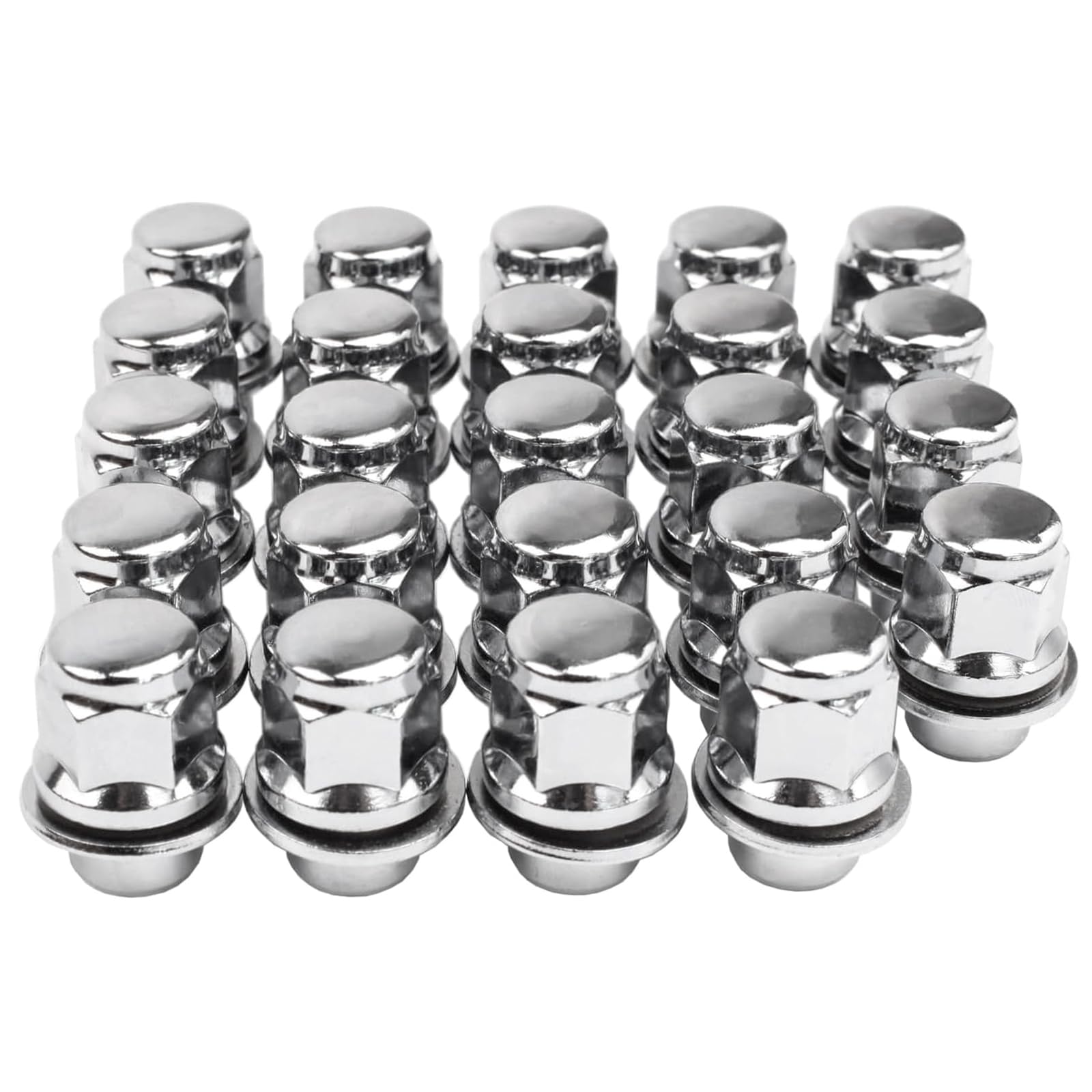 Reeauto chrome lug nuts front view showing polished finish and uniform fit