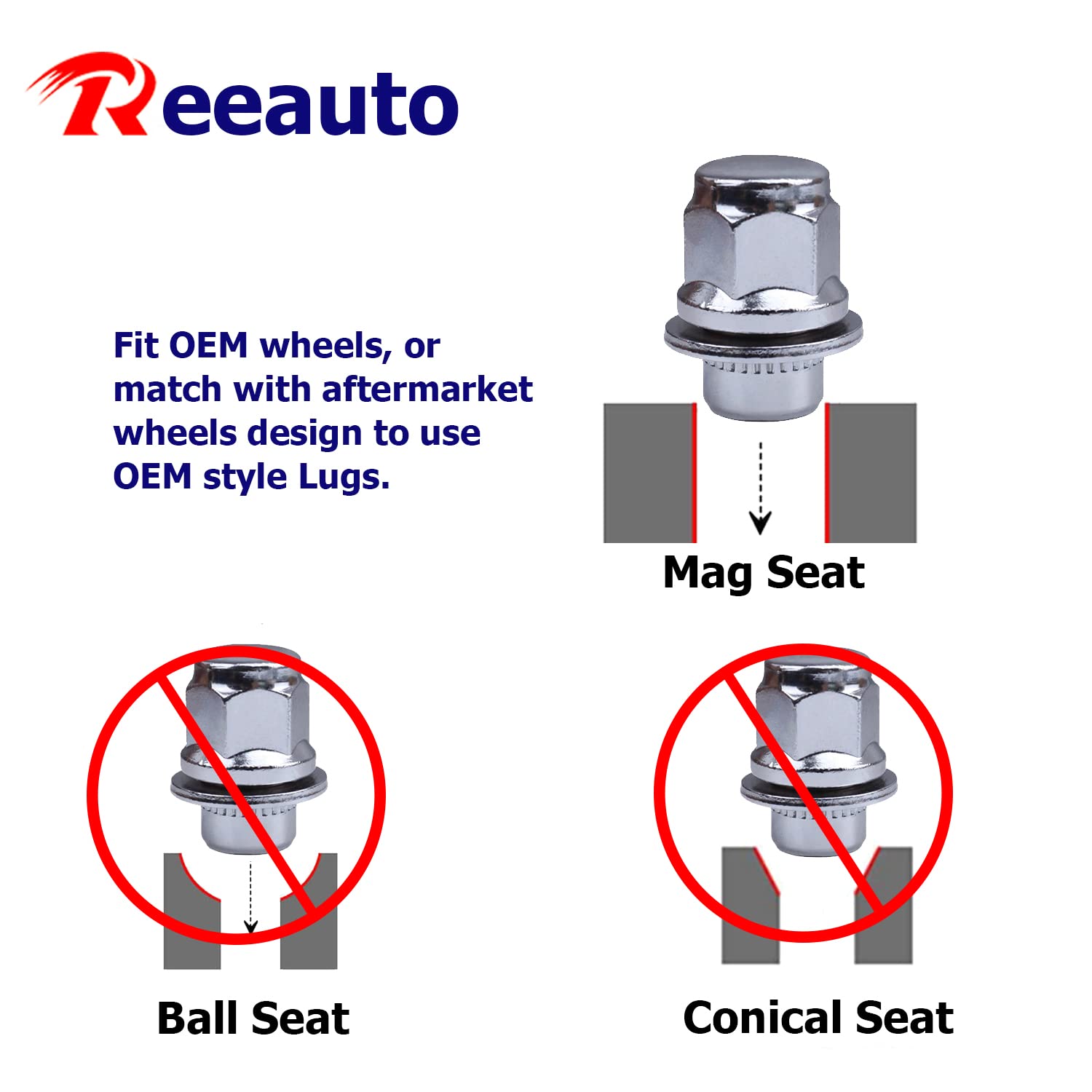 Reeauto lug nuts installed on alloy wheel demonstrating improved appearance