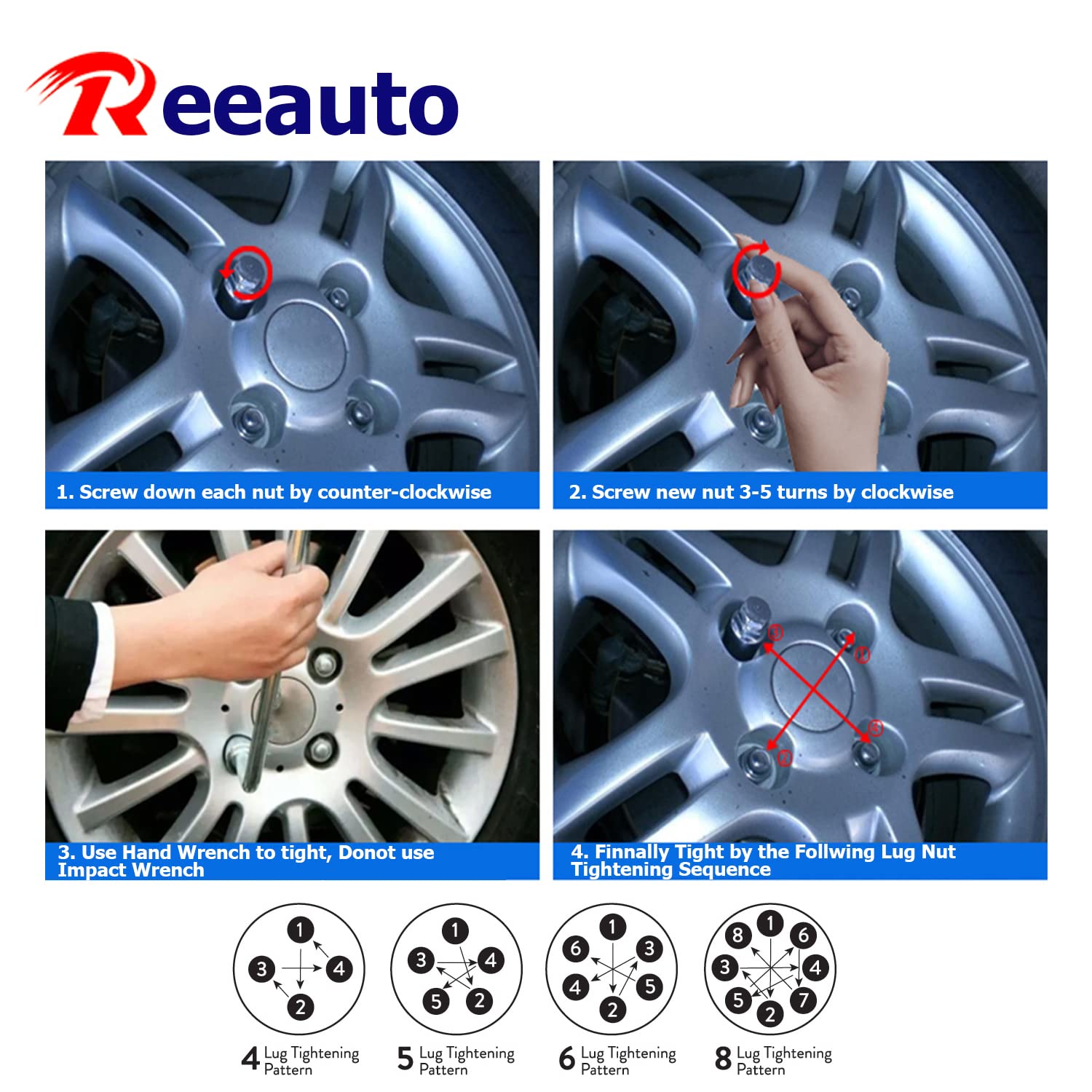 Reeauto one-piece lug nut side profile highlighting durable 10.9-grade steel