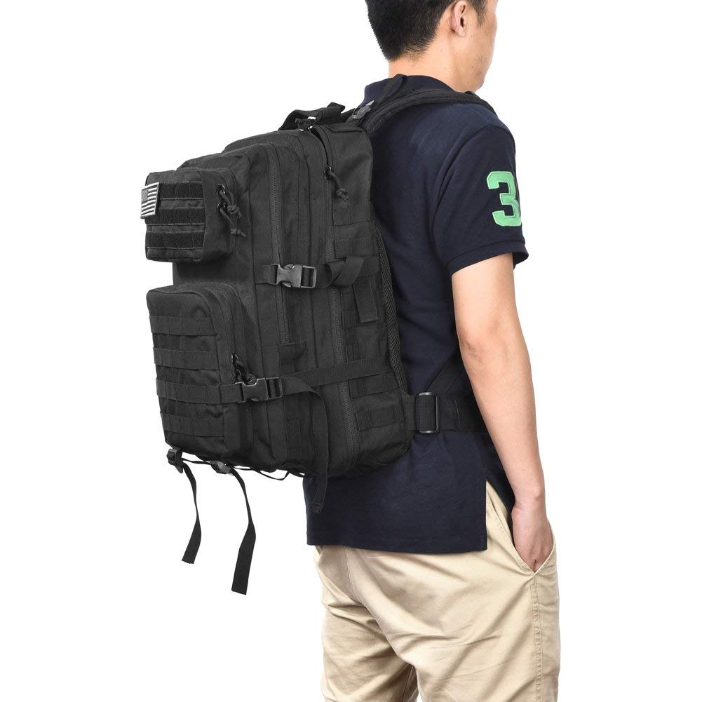 REEBOW GEAR next to a water bottle to show scale and true 40L capacity