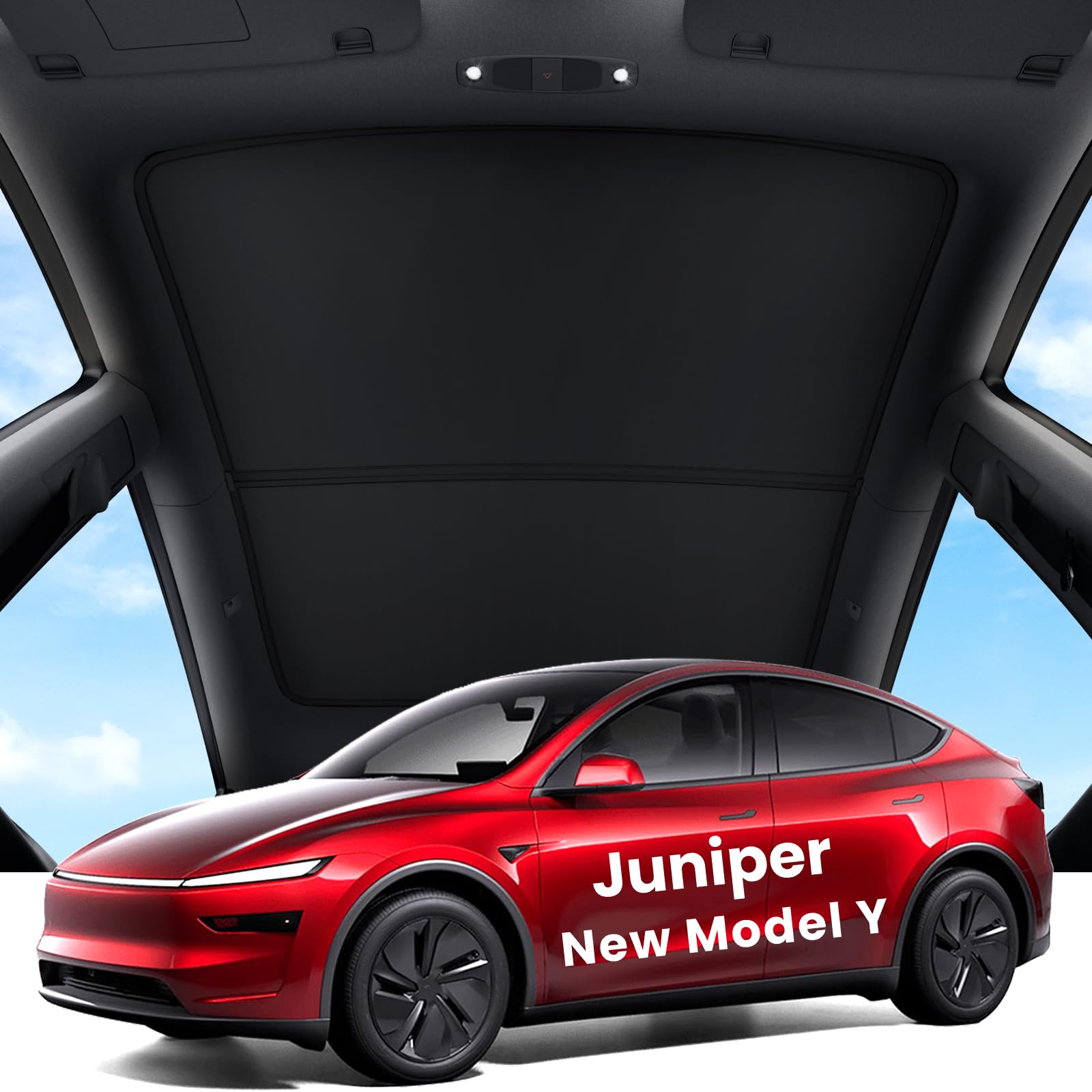 REEVAA front view sunshade installed showing clean OEM look and heat protection
