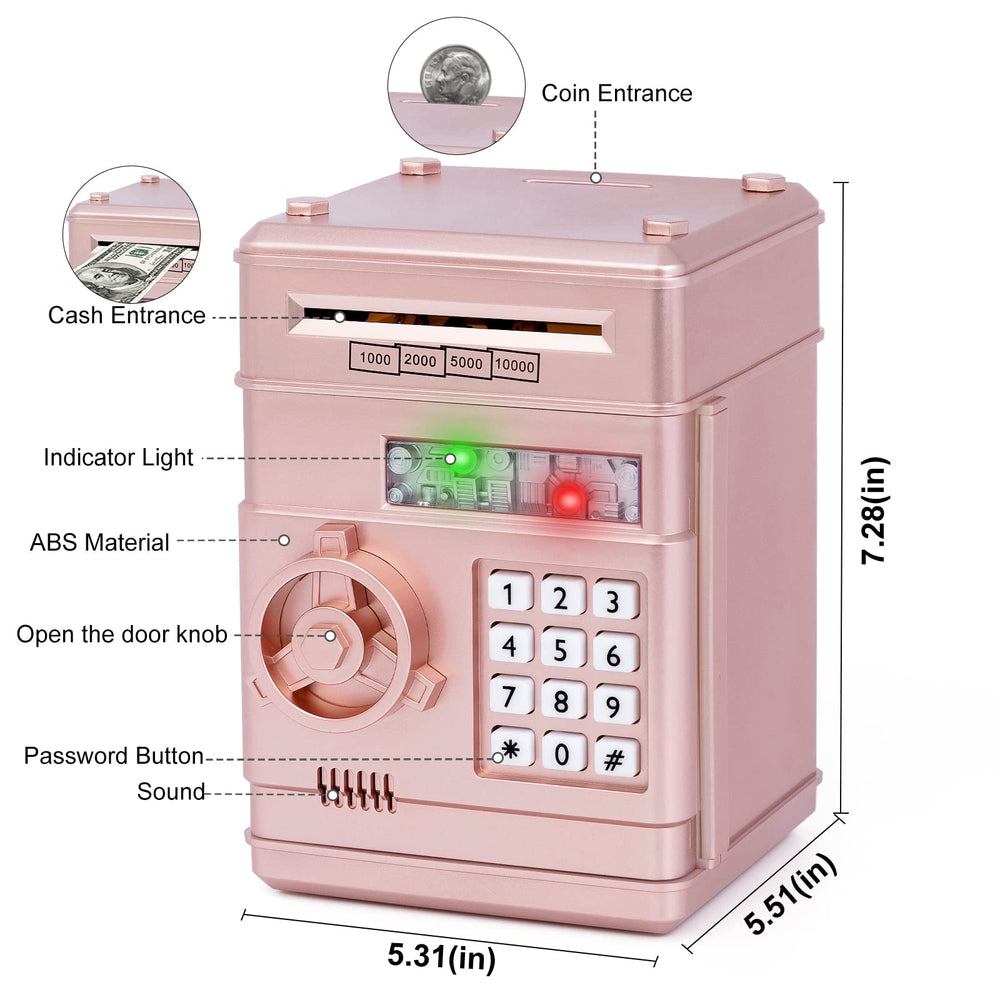 Refasy piggy bank automatic bill feeder in action showing easy note intake