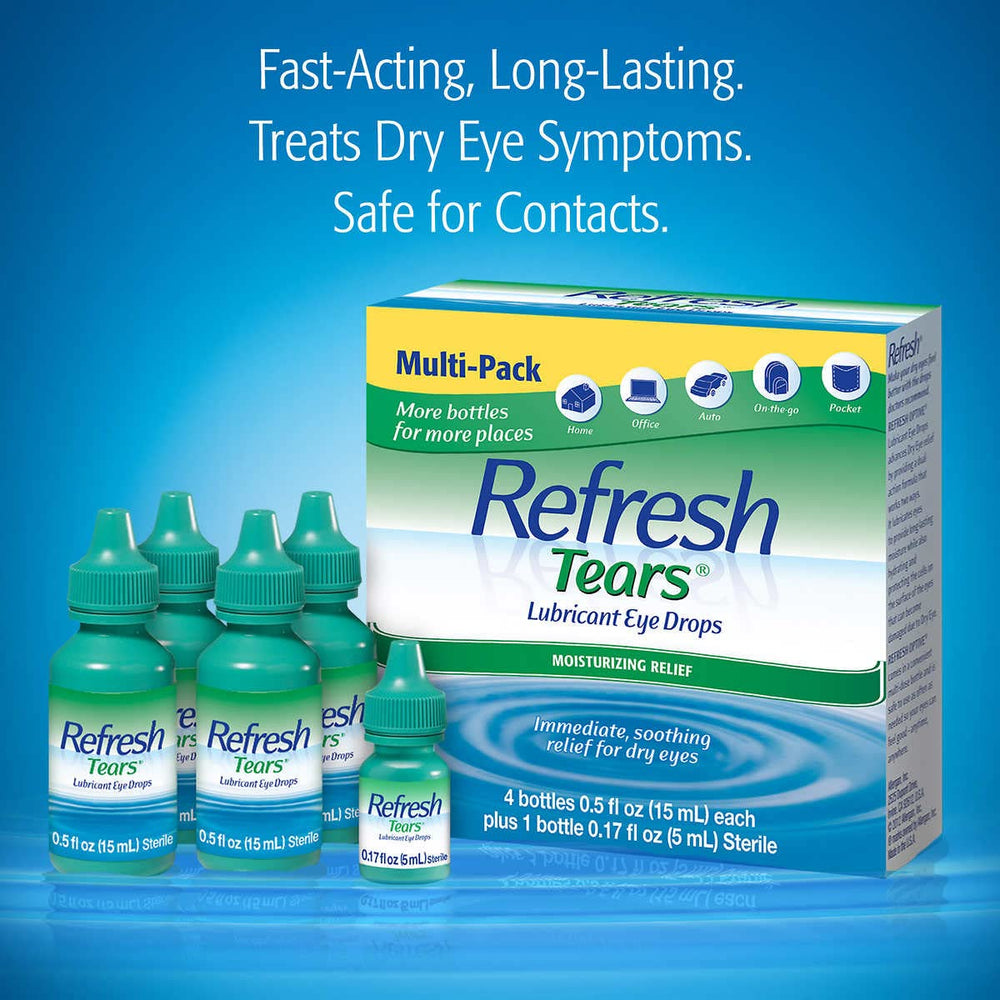 Refresh bottle held in hand to show scale and portability benefit