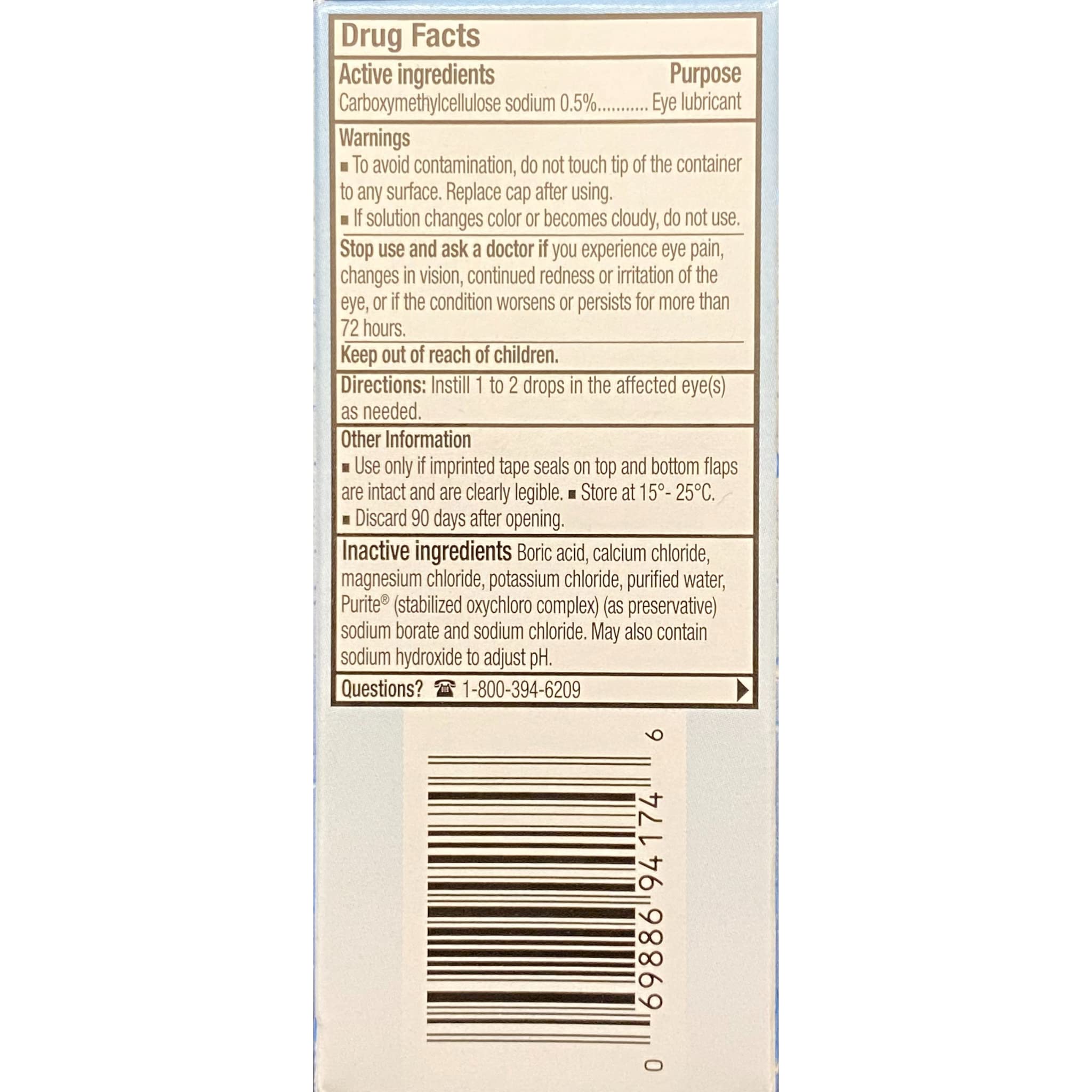 Refresh in use with a drop falling toward eye for fast relief