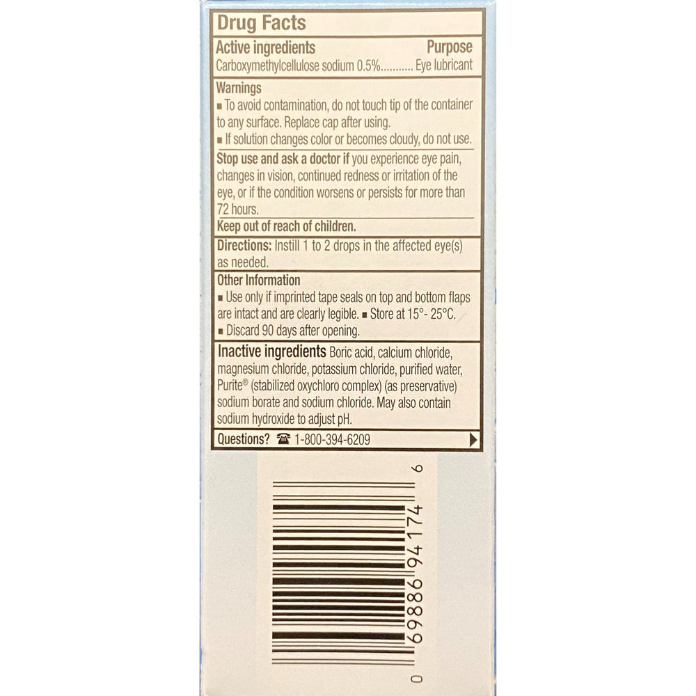 Refresh in use with a drop falling toward eye for fast relief