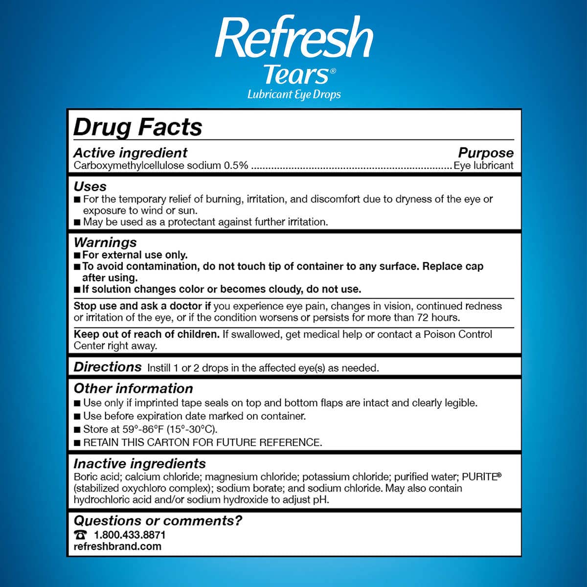 Refresh lifestyle scene reading with drops providing comfort