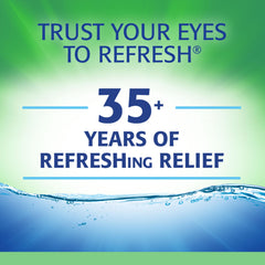 Hand opening a Refresh Plus vial demonstrating easy single-use action and safety