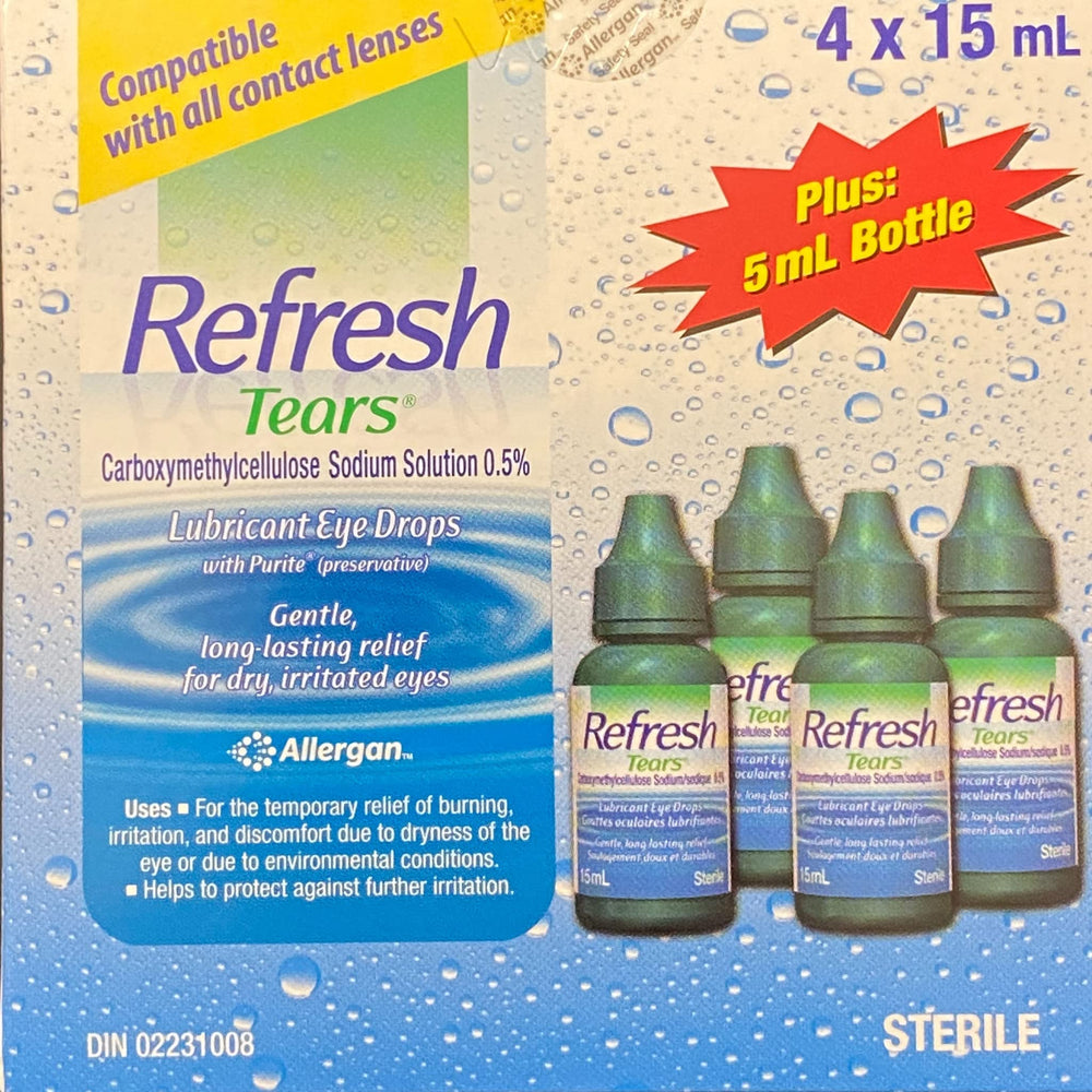 Refresh single 15 ml bottle close-up displaying easy-to-use tip