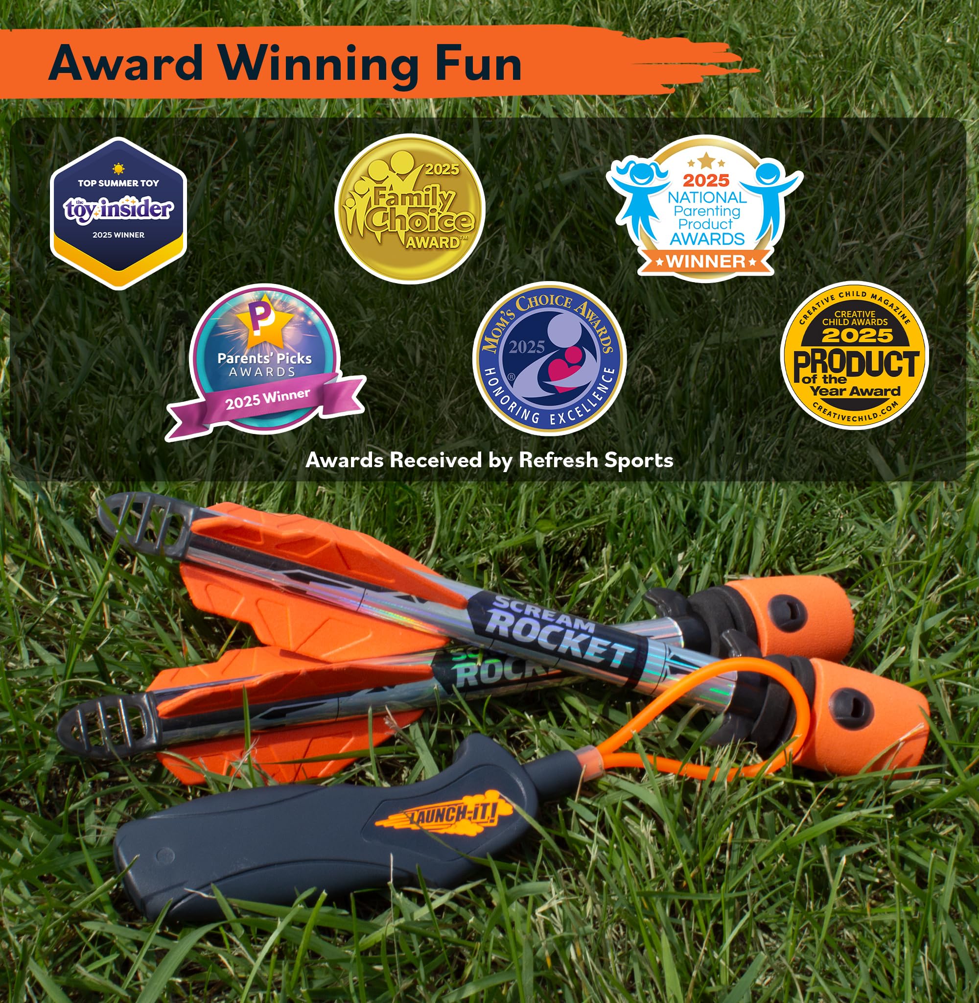 Refresh Sports product label detail showing safety features and age recommendation